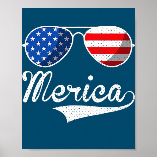 4th Of July Merica s Men Women American Flag Poster