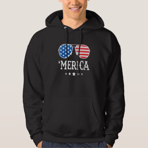 4th Of July Merica Sunglasses All America Usa Flag Hoodie
