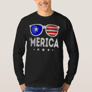 4th Of July MERICA Sunglasses All America USA Flag T-Shirt