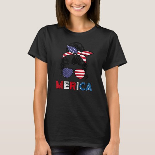 4th Of July Merica Sunglasses Classy Mom Life T_Shirt