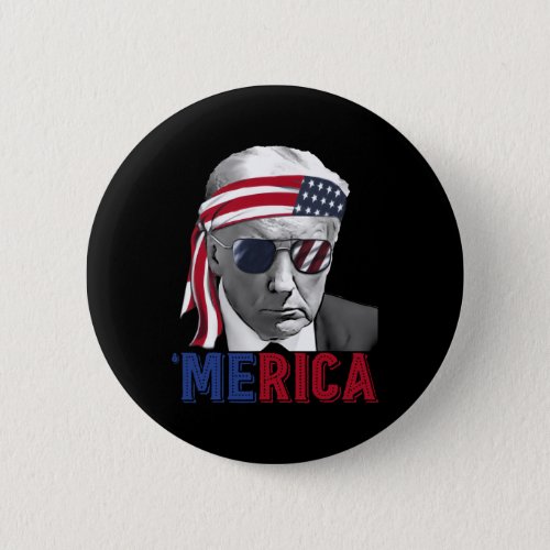 4th Of July merica Trump American Flag Usa  Button