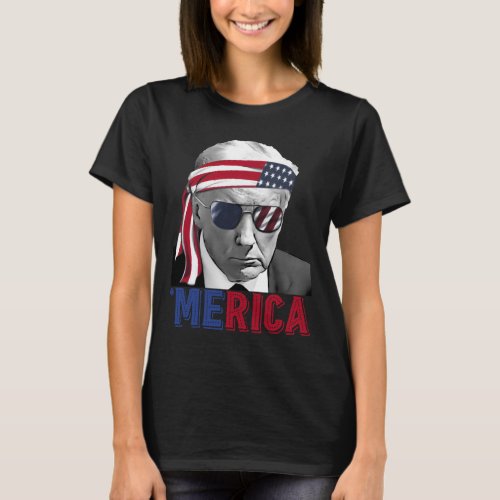 4th Of July merica Trump American Flag Usa  T_Shirt
