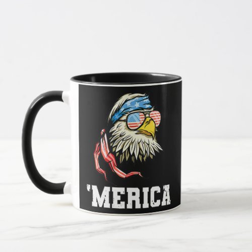 4th Of July Merica USA Flag Bald Eagle Patriotic Mug