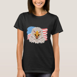 4th Of July Merica Usa Flag Bald Eagle Patriotic V T-Shirt