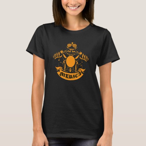 4th Of July Merica Vintage Retro Motorcycle T_Shirt