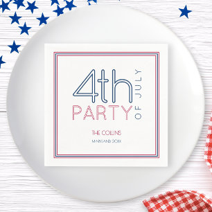 4th of July Modern Family Reunion Summer Party Napkins