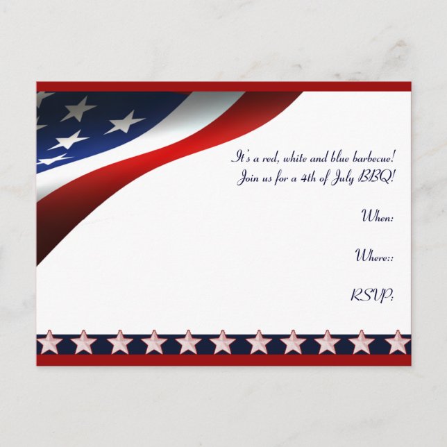 4th of July Modern Stars and Stripes Forever Flag Postcard (Front)