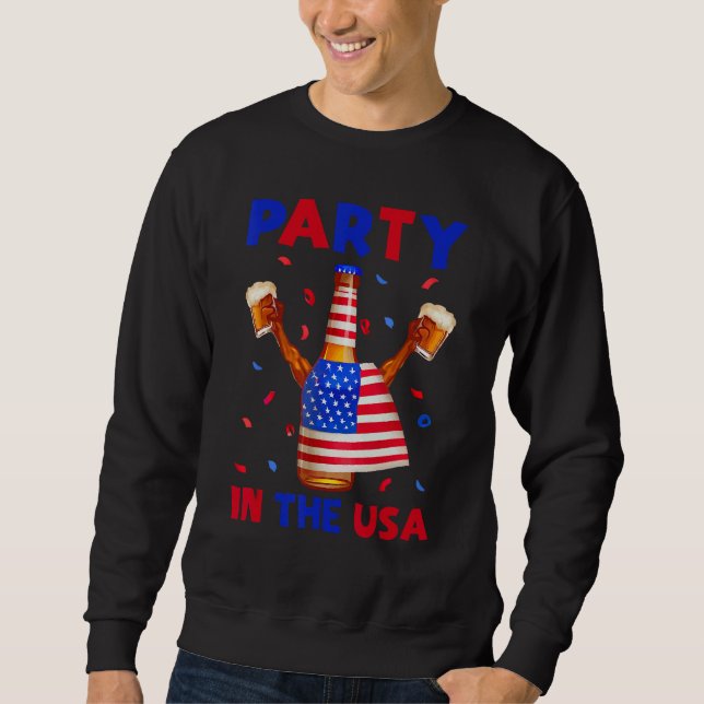 4th of july Mom And Girl baby PINK PARTY in the US Sweatshirt (Front)
