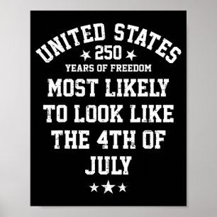 4th of july most likely to family matching 250th poster