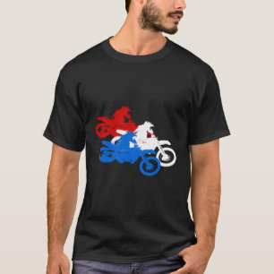 4Th Of July Motocross American Flag Dirt Bike Red T-Shirt