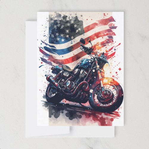 4th of July Motorcycle Postcard