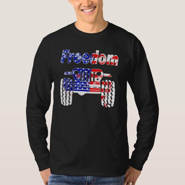 4th Of July Mud Ride UTV SXS Offroad Freedom Racer T-Shirt (Front)