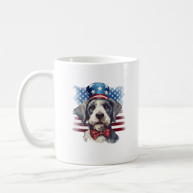 4th of July Mug | Patriotic Dog Mug (Left)