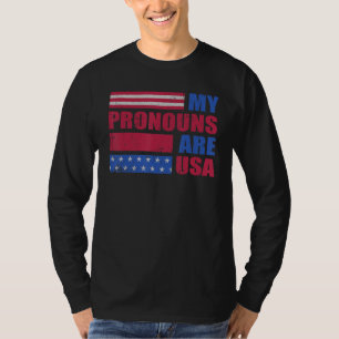 4th of July My Pronouns Are USA Flag George Washin T-Shirt