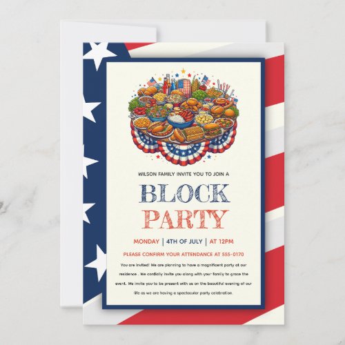 4th of July Neighborhood Block Party Invitation