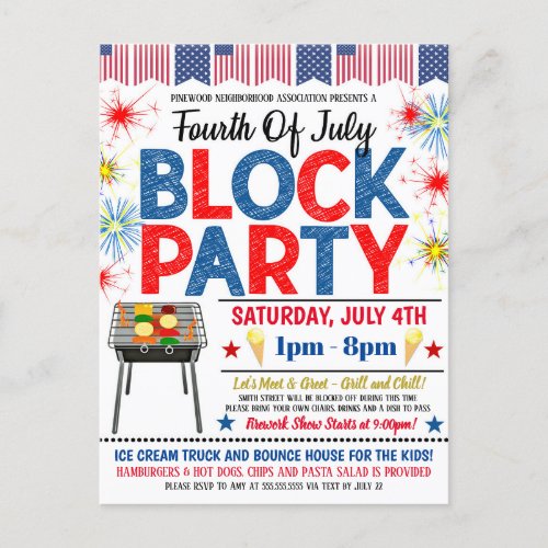 4th of July Neighborhood Block Party Invite