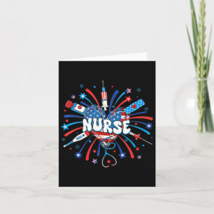 4th Of July Nurse American Flag Fourth Of July Nur Card