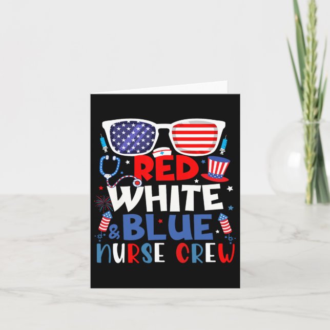 4th Of July Nurse Crew Fireworks Patriotic Nurse  Card (Front)