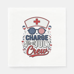 4th of July Nurse Crew Patriotic Medical Shirt Des Napkins