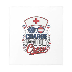 4th of July Nurse Crew Patriotic Medical Shirt Des Notepad