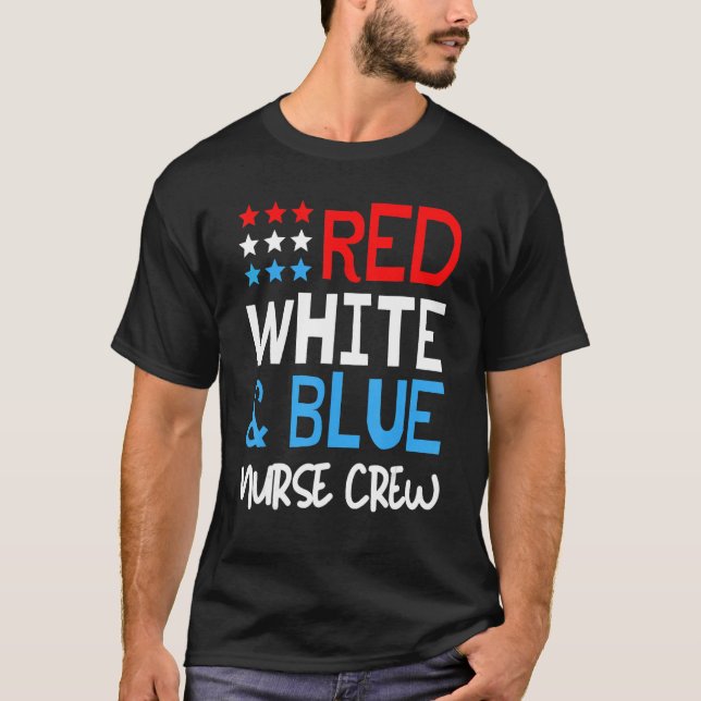 4th Of July Nurse Crew Scrub Tops Patriotic Nurses (Front)