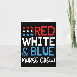 4th Of July Nurse Crew Scrub Tops Patriotic Nurses Card