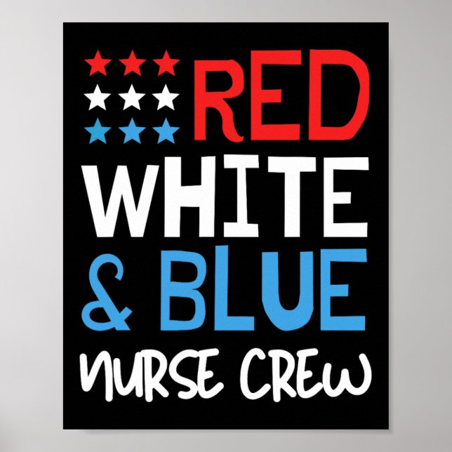 4th Of July Nurse Crew Scrub Tops Patriotic Nurses Poster (Front)