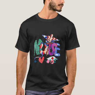4Th Of July Nursing For Stethoscope Patriotic Nurs T-Shirt