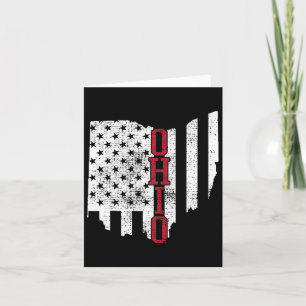 4th Of July Ohio Usa Us Flag States Vintage Card