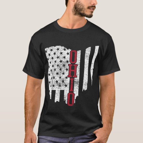 4th Of July Ohio USA US Flag States Vintage  T_Shirt