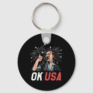 4th Of July Ok Usa Bloodsport Keychain