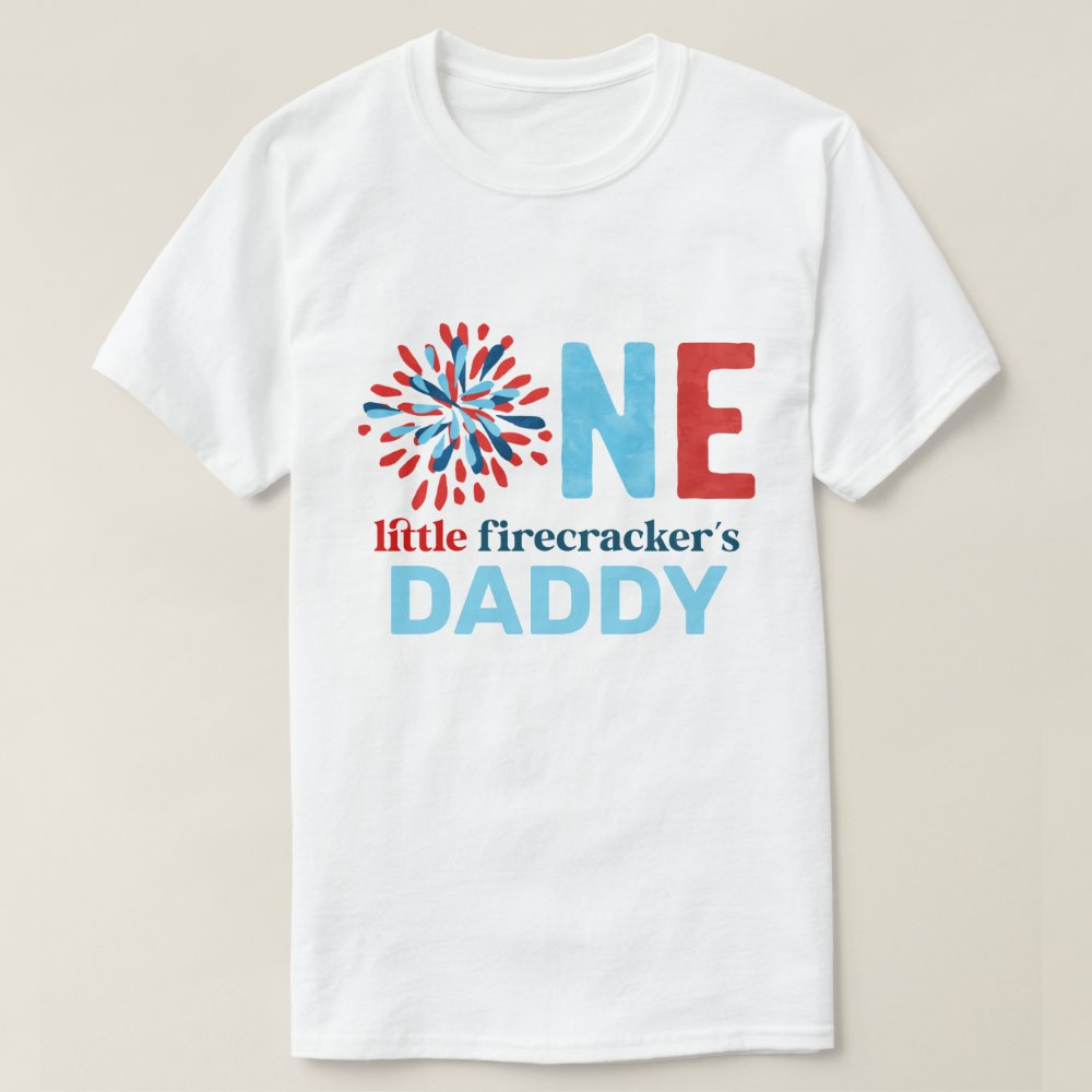 4th of July One Little Firecracker's Daddy Personalized T-Shirt