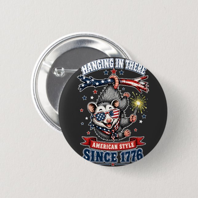 ​4th of July Opossum Hanging Button (Front & Back)
