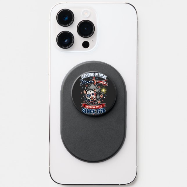 ​4th of July Opossum Hanging Phone Grip (Front)