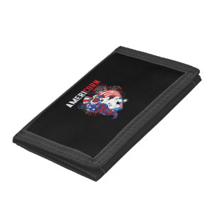 4th of July Outfit Women Girls Americorn Unicorn U Tri-fold Wallet