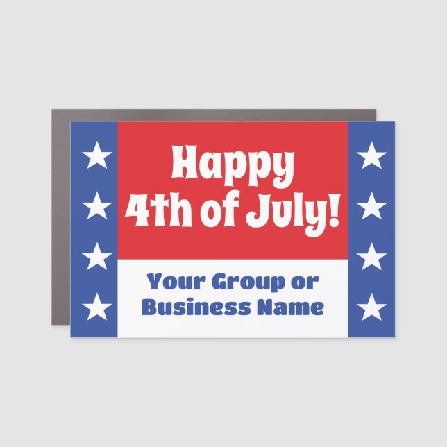 4th of July Parade Stars and Stripes Car Magnet (Front)