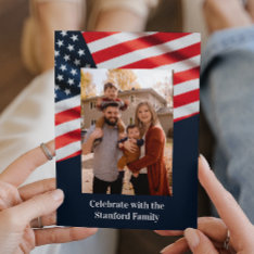 4th Of July Party American Flag With Family Photo Invitation at Zazzle