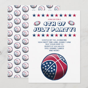 4th of July Party Balls Invitation