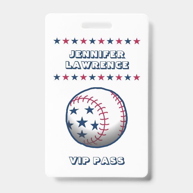 4th of July Party Baseball Badge (Front)