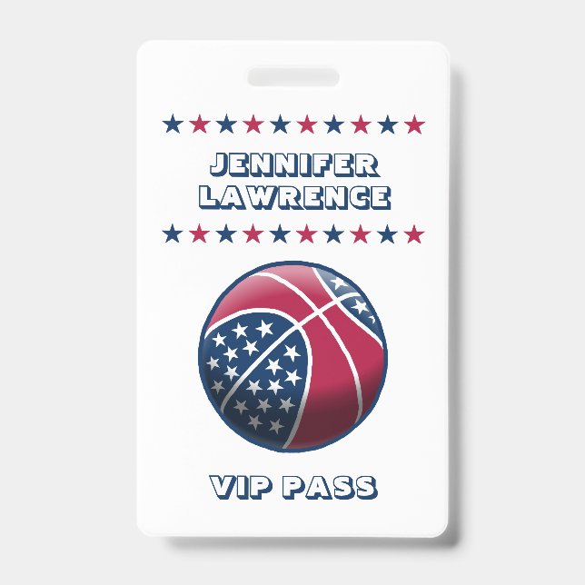 4th of July Party Basketball Badge (Front)