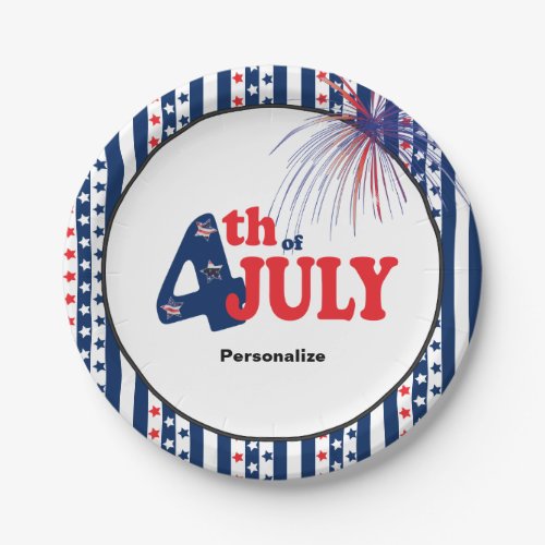 4th of July Party Celebration Paper Plates