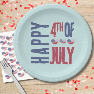 4th Of July Party Cute American Flag Patriotic Paper Plates