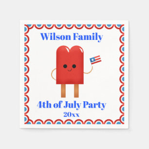 4th of July Party Cute Patriotic Popsicle Napkins