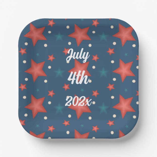 4th of July Party Decorations Paper Plates (Front)