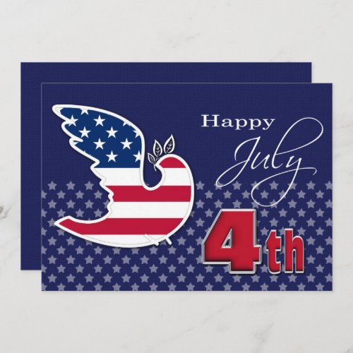 4th of July Party  Event  Peace Dove Patriotic  Invitation