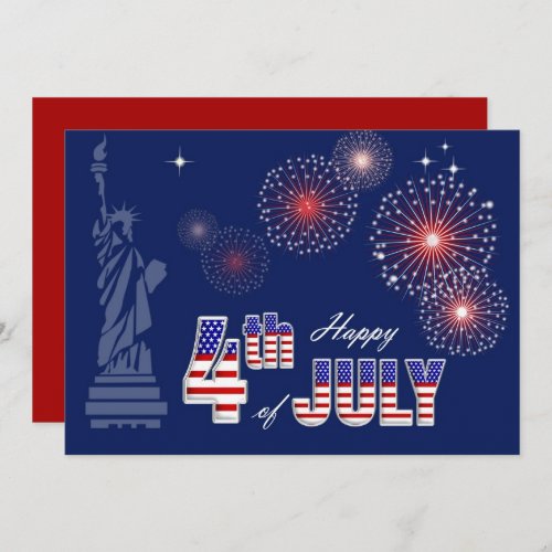 4th of July Party  Event Ptriotic Design Invitation