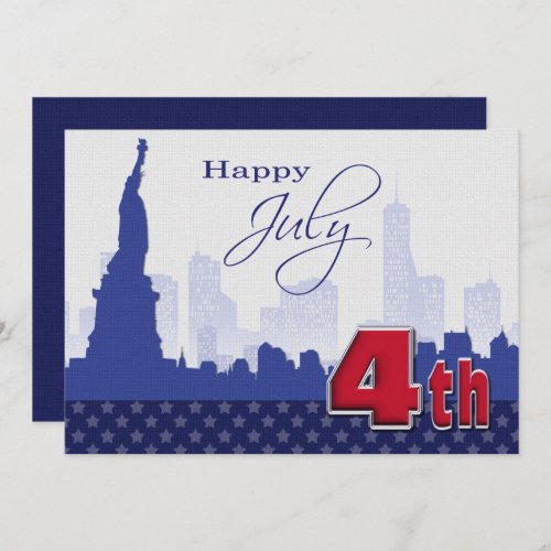 4th of July Party  Event Statue of Liberty  Invitation