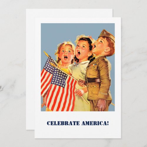 4th of July Party  Event Vintage Art Invitation