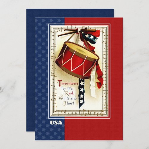 4th of July Party  Event Vintage design Invitation