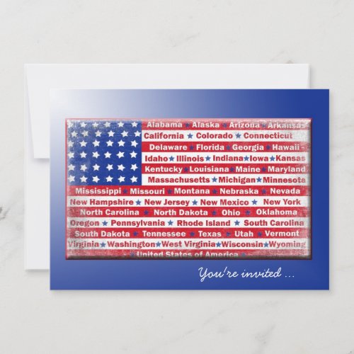 4th of July Party Flag Invitation